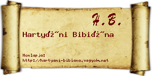 Hartyáni Bibiána névjegykártya